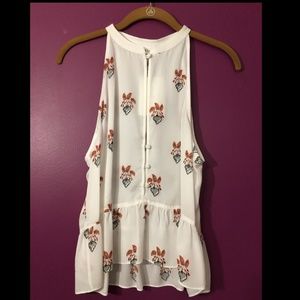 Elegant **100% Silk** A.L.C Mock Halter Top